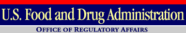 Logo of and Link to start page of Office of Regulatory Affairs, 
U.S. Food and Drug Administration
